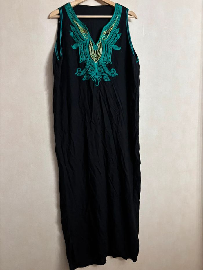 Djellaba noir et vert taille unique