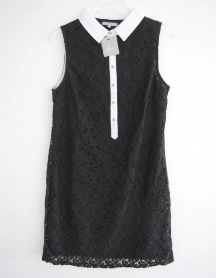 Robe chemisier dentelle noire ETAM Taille 38 doublée Tunique NEUVE avec étiquette