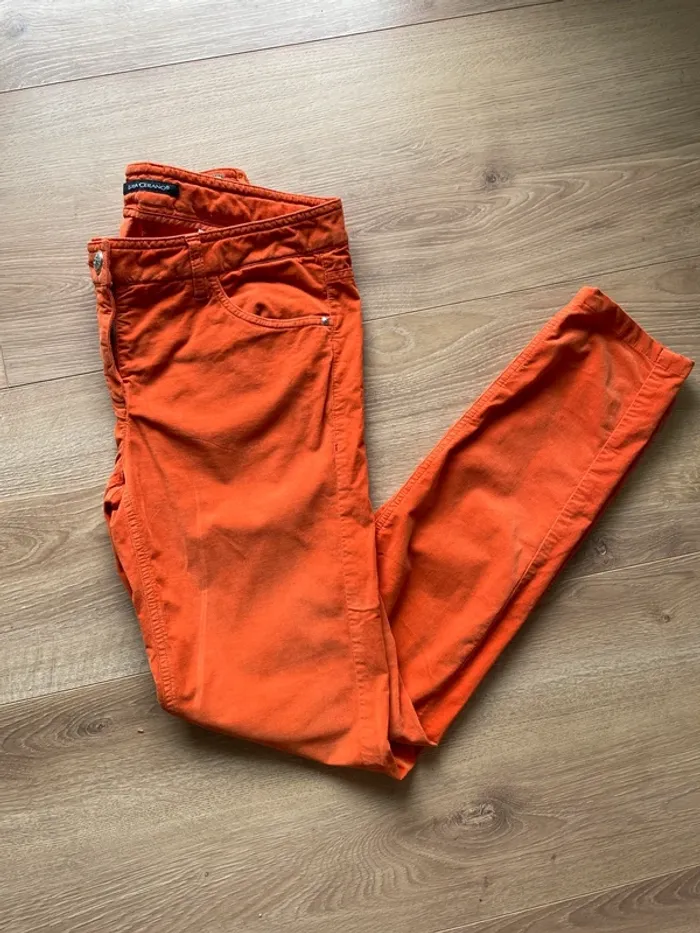Pantalon velours orange Luisa Cerano T38 slim