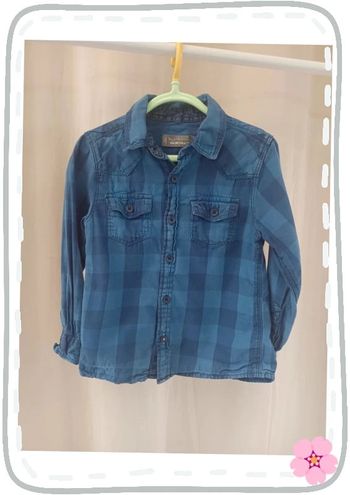 Chemise bleue à carreaux Orchestra 4ans