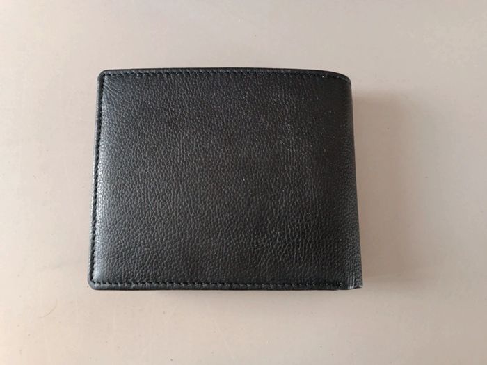 Portefeuille en cuir et coton father and son noir intérieur bleu marine. - photo numéro 8