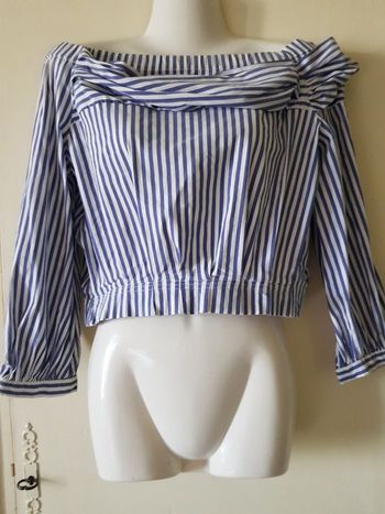 Top Zara à rayures – épaules dénudées