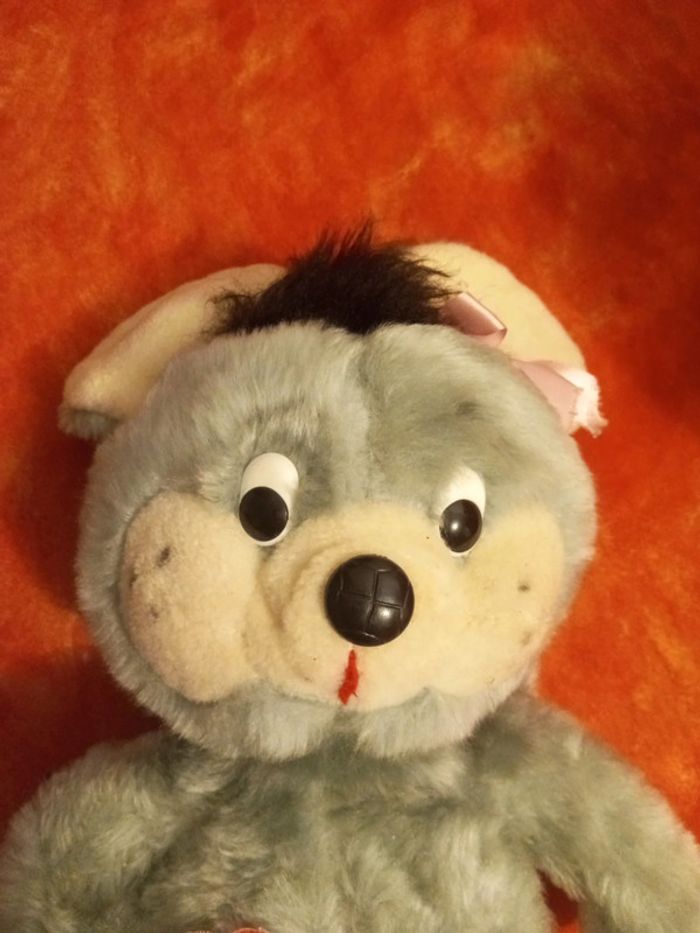 Souris vintage tenant fleur vintage - photo numéro 3