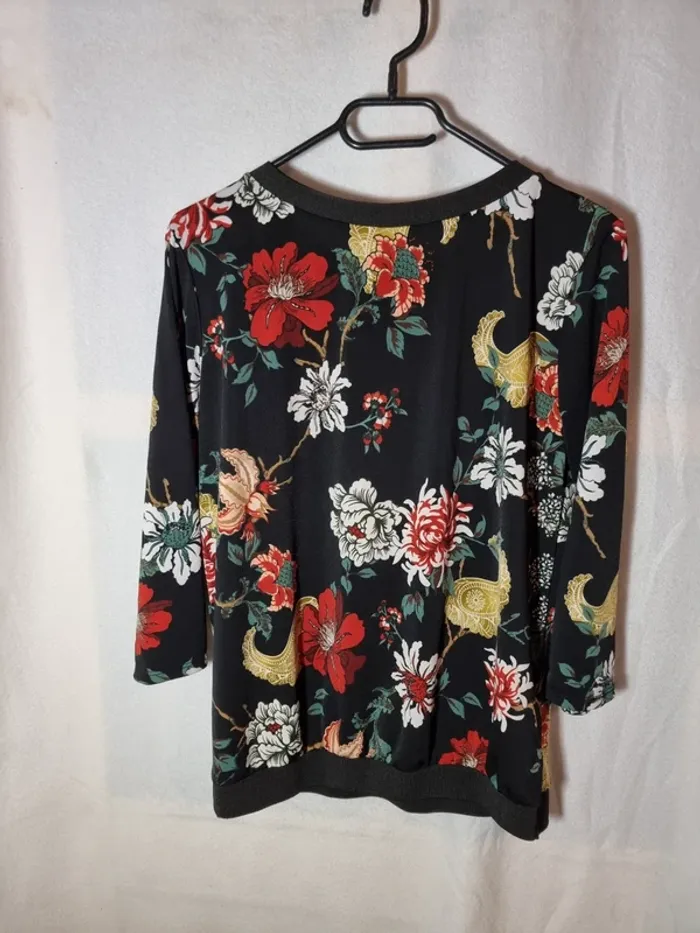 Blouse fleurie manches 3/4 - photo numéro 2