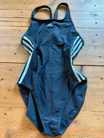 Maillot de bain 1 pièce Adidas gris bleu 44