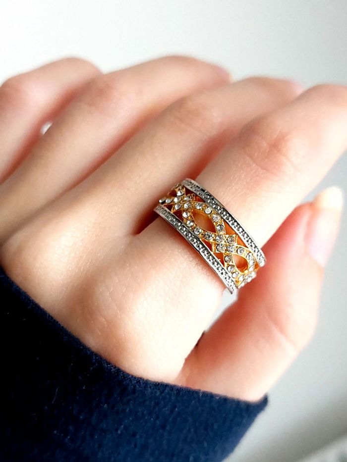 Magnifique bague anneau acier inoxydable taille 54