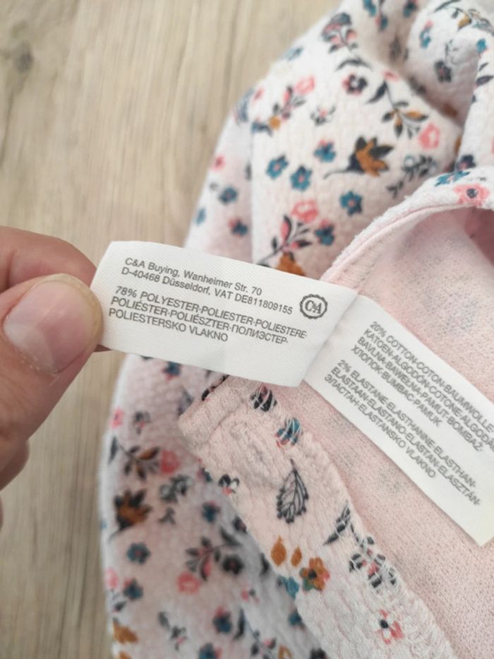 Robe d'hiver rose à fleurs 12/18 mois - photo numéro 6