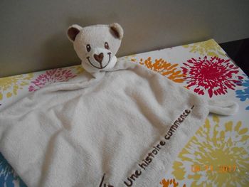 Doudou plat ours neuf