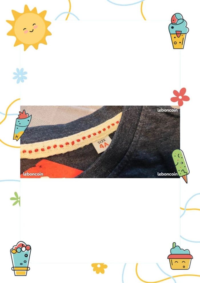 Tee shirt Lee Cooper bleu 4 ans - photo numéro 2