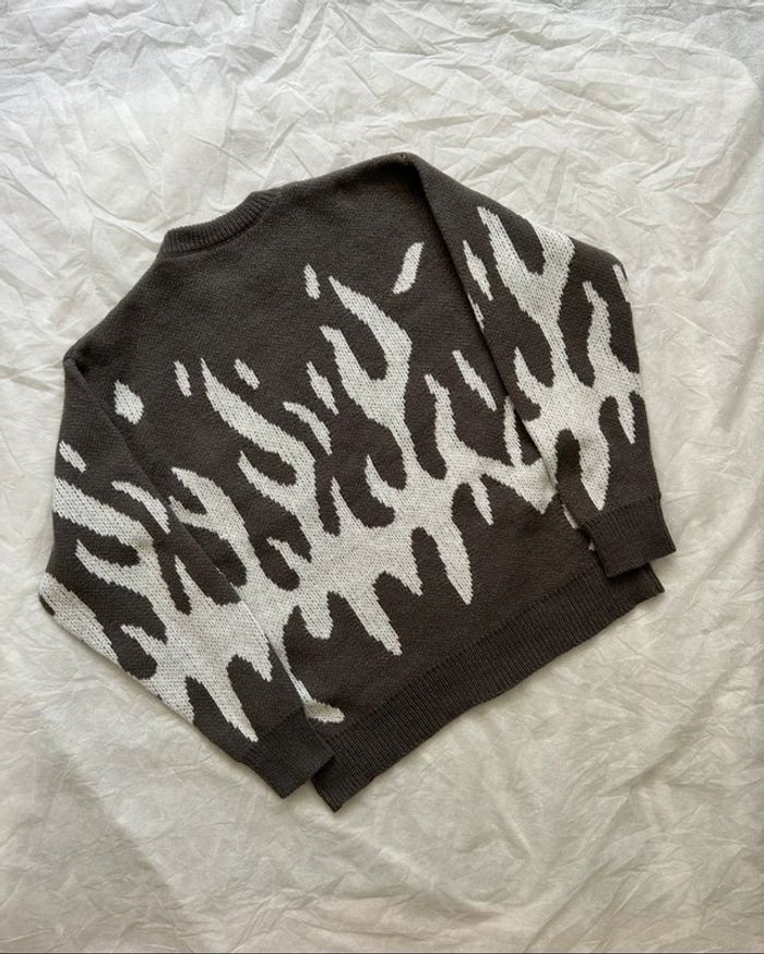 Pull Gris Vintage Taille M - photo numéro 3