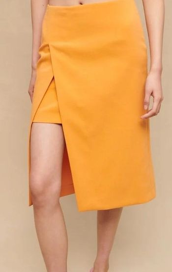 Jupe effet portefeuille Maje taille 40 neuf valeur 235 orange tendance T40