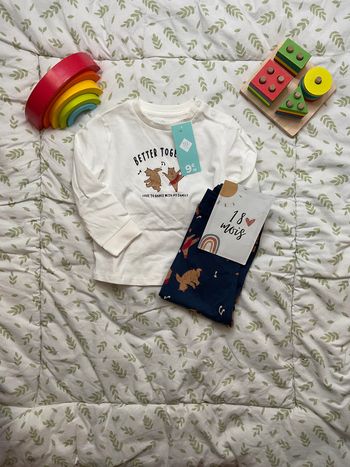 pyjama 2 pièces en coton motifs ours blanc et marine 18 mois tex