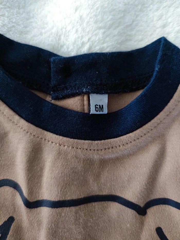 Ensemble chien t-shirt manches longues et jogging T. 6 mois - photo numéro 2