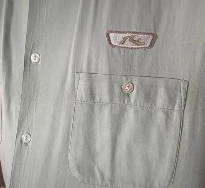 Chemise légère manches courtes vert d’eau Rusty - L - photo numéro 4
