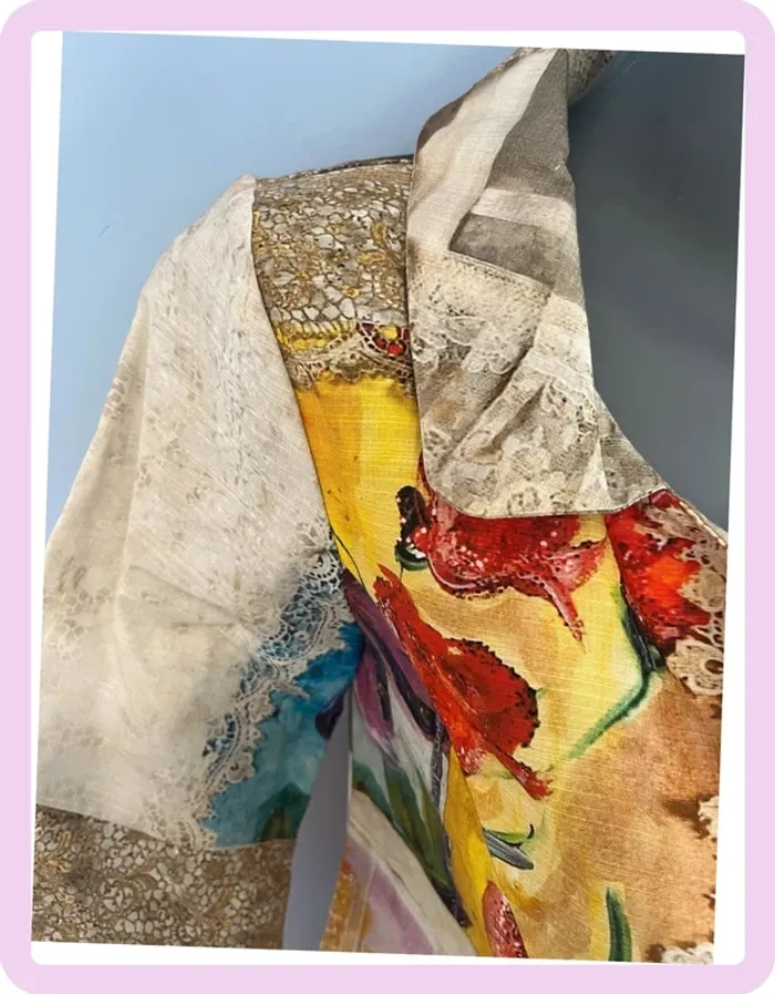 Manteau long motifs colorés Louise Della - Taille 3 - photo numéro 2