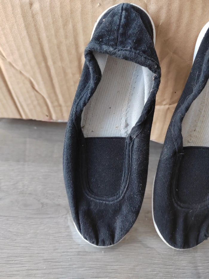 Chaussons ballerines en toile noir P29 - photo numéro 2