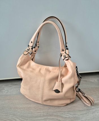 Sac Hexagona cuir rose clair 