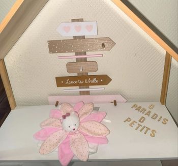 Doudou Chat rose avec pétales