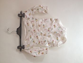 Body bébé manches longues blanc motif éléphants