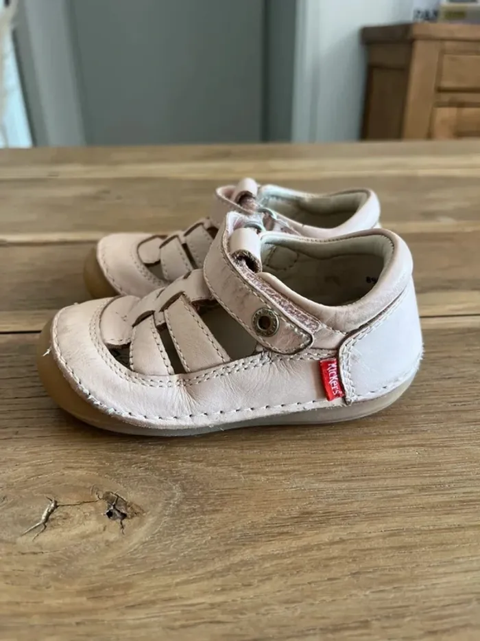Chaussures en cuir rose Kickers - photo numéro 6