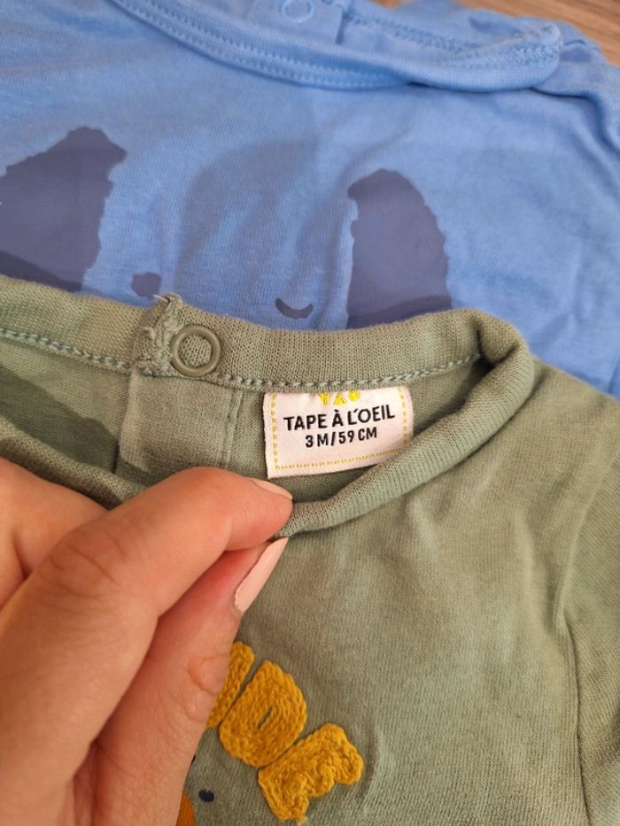 Maillot bébé garçon manches longues 3 mois tape à l'œil - photo numéro 2