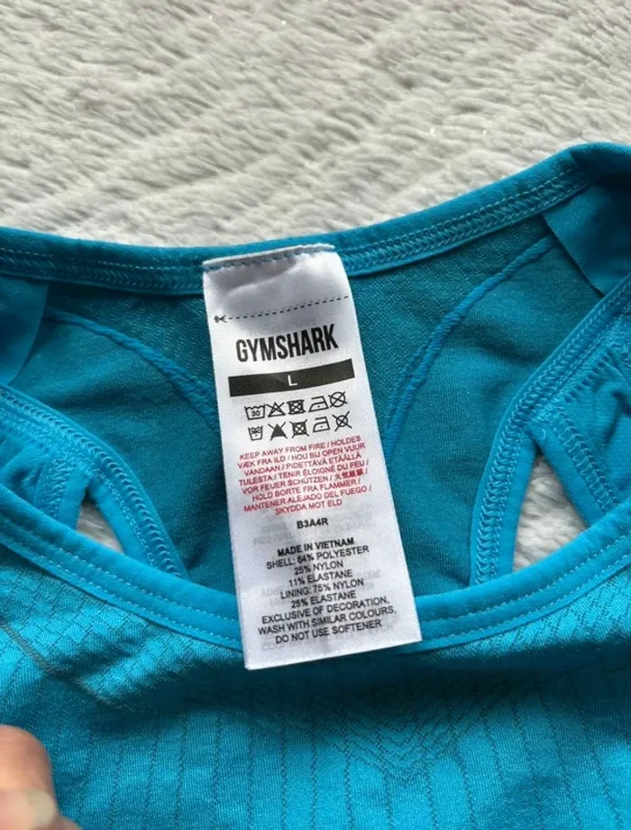 Ensemble Gymshark Apex Seamless Femme Bleu – Brassière L + Legging M – Comme Neuf – Valeur 102€ - photo numéro 4