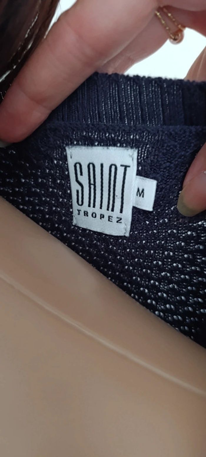 Pull fin été saint tropez taille M bleu foncé - photo numéro 2