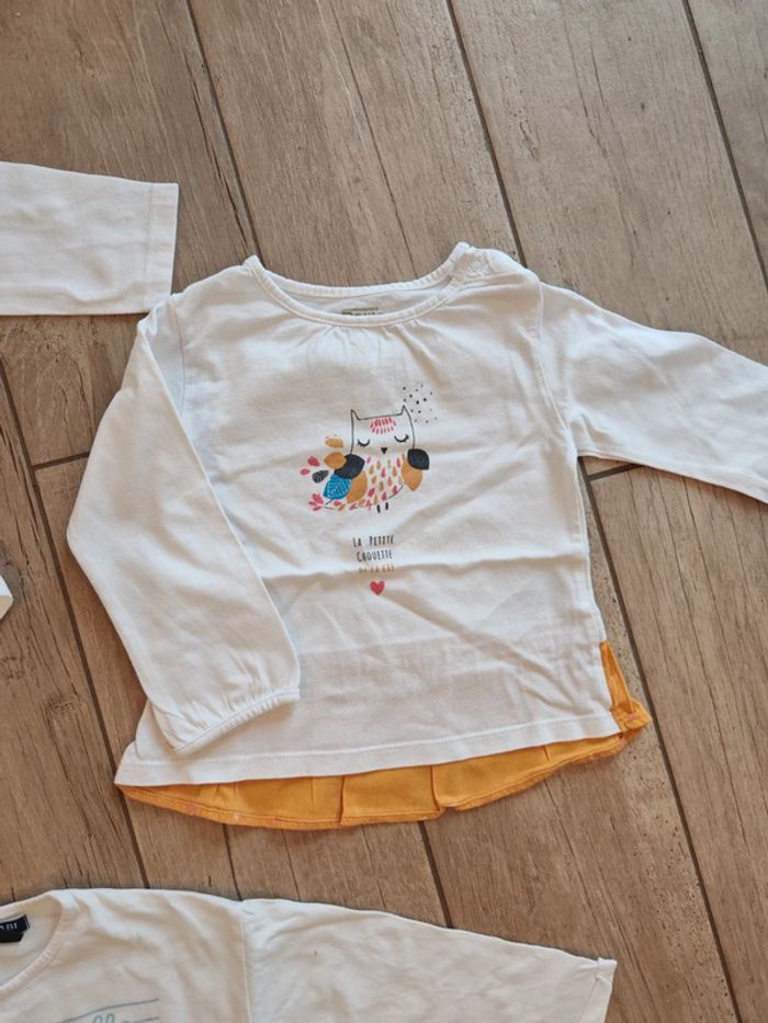 Lot de 3 Tshirt manches longues blancs 2 ans - photo numéro 3