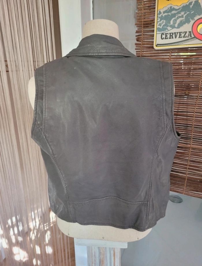 Gilet en cuir maje taille 2 - photo numéro 2