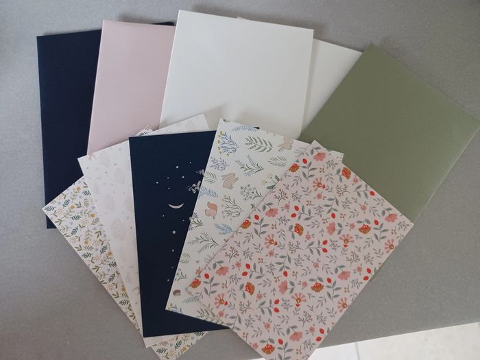 Lot de 5 cartes et enveloppes Rosemood