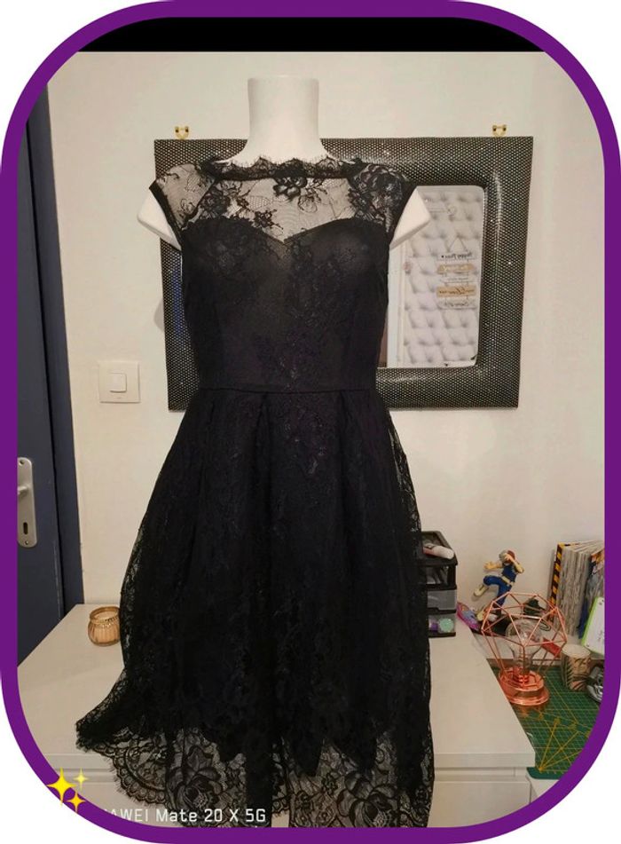 robe dentelle sabrina taille s noir - photo numéro 2