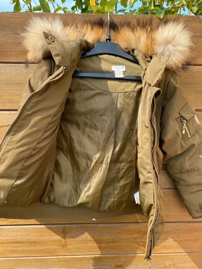 Blouson doudoune parka manteau capuche fourrure cyrillus 8 ans - photo numéro 5