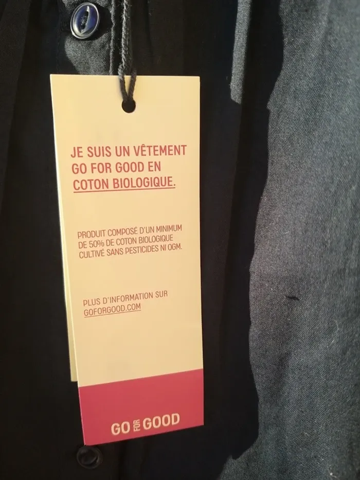 Chemise bleue marine avec manches brodées - photo numéro 4