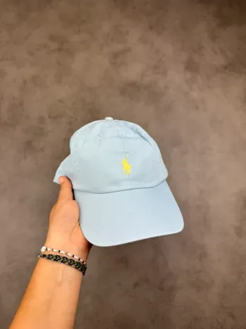 Casquette Ralph Lauren Bleu Clair Logo Brodé Neuve