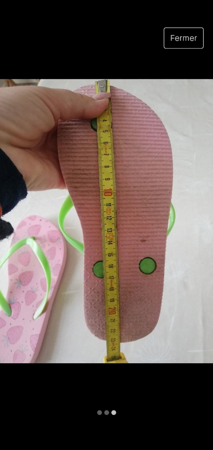 Tongs rose taille 33/34 - photo numéro 3