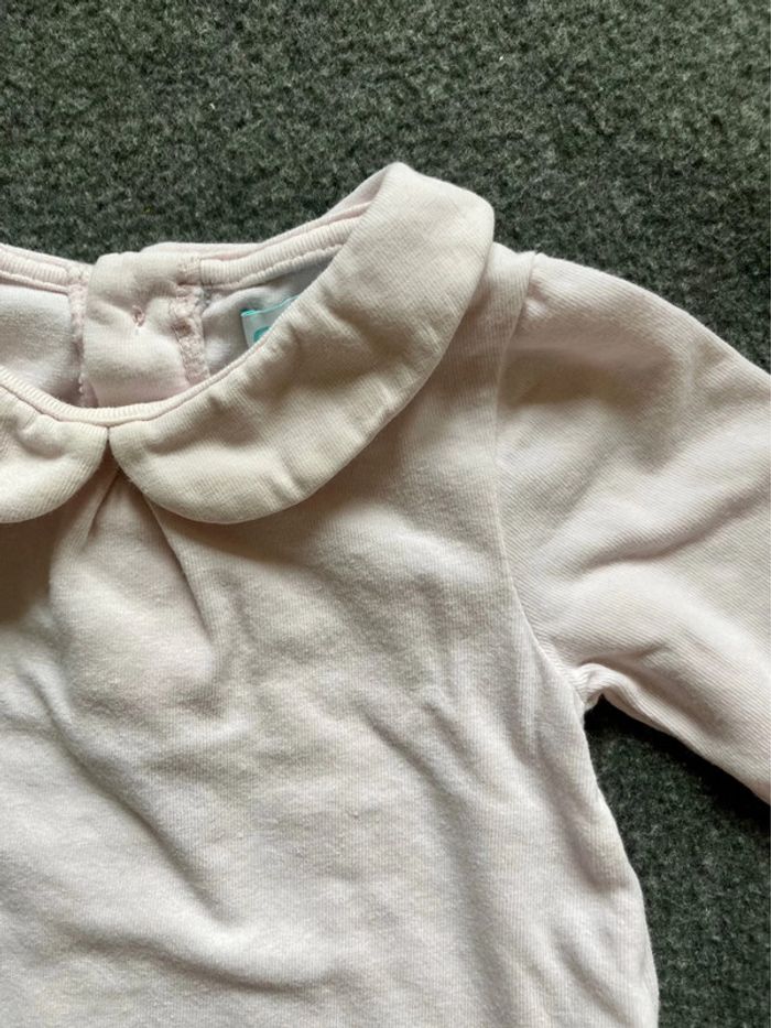 Polo rose ML coton bio 3 mois Obaibi - photo numéro 2