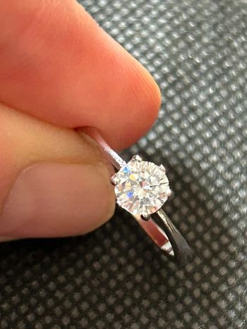 Belle bague «solitaire » en argent massif avec pierre blanche T. 49 femme TBE