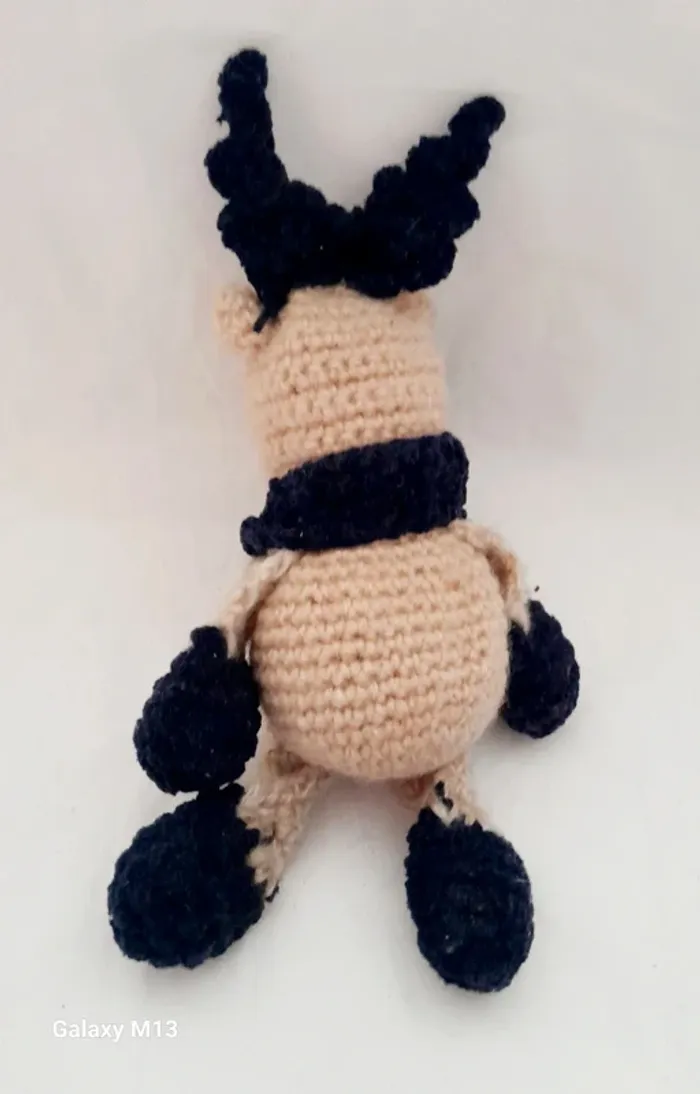 Décoration de Noël Renne beige et bleu marine - photo numéro 2