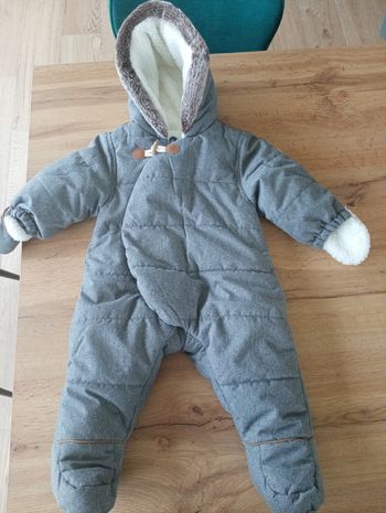 Combinaison mixte grise 6/12 mois
