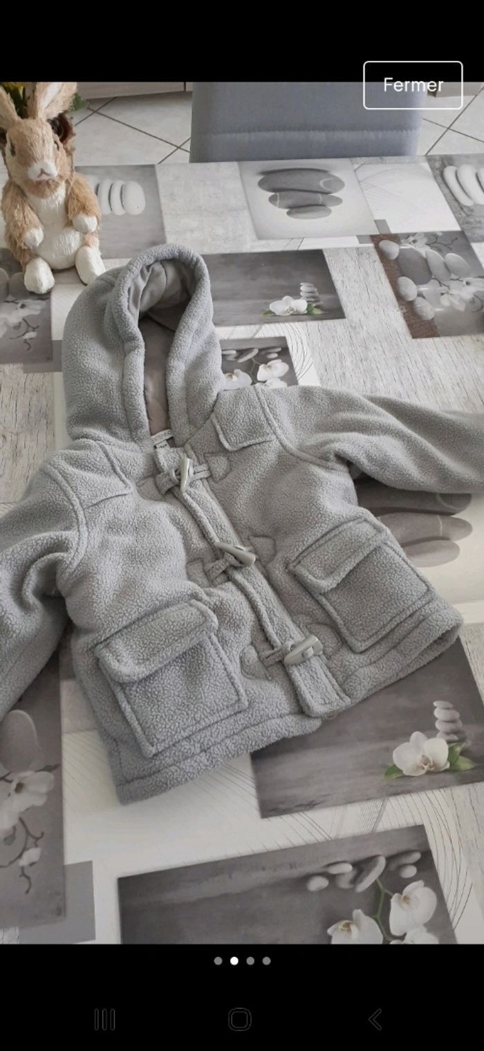 Manteau gris taille 6 mois - photo numéro 2