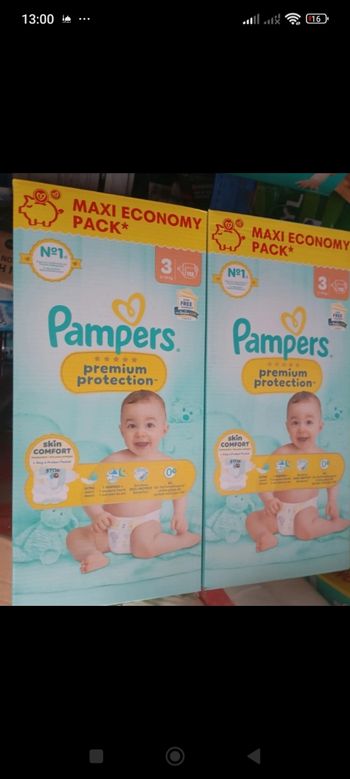 2 carton Pampers premium taille 3