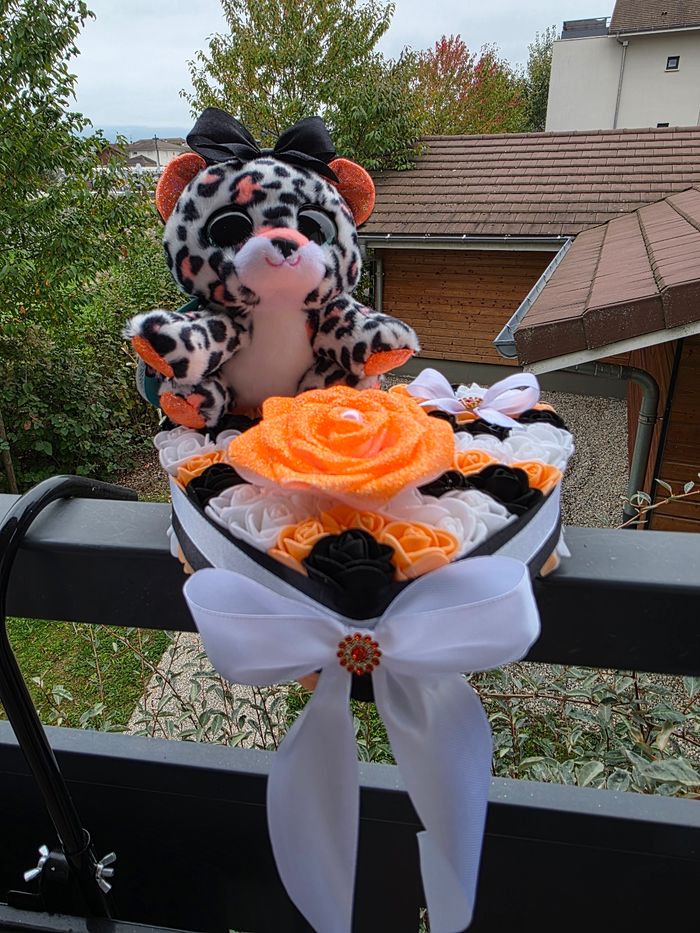 Cœur Sauvage,  peluche et sa Rose Éternelle en Satin - photo numéro 8