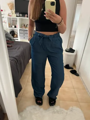 Pantalon fluide effet jean