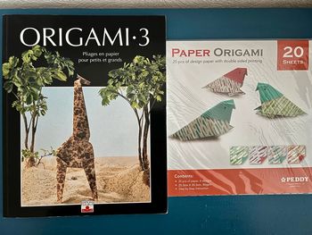 Livre et feuilles d’origami