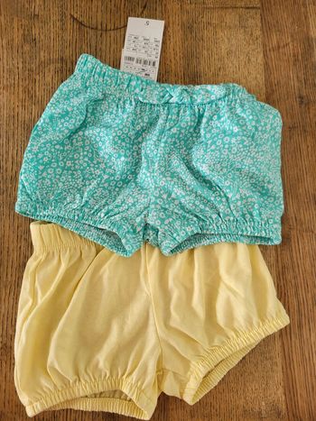 Lot de 2 shorts fille 9 mois