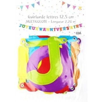 Guirlande joyeux anniversaire 2,2 mètres  hauteur 12,5 cm