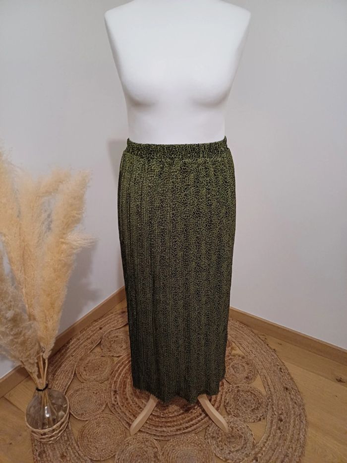 Jupe longue plissée Kaki/verte Lilie Rose taille L/XL 40/42