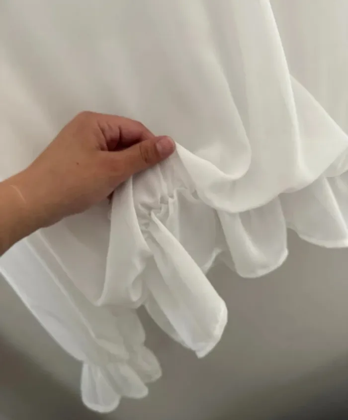👚 magnifique haut femme - taille unique - neuf avec étiquette - blanc printemps été - photo numéro 9