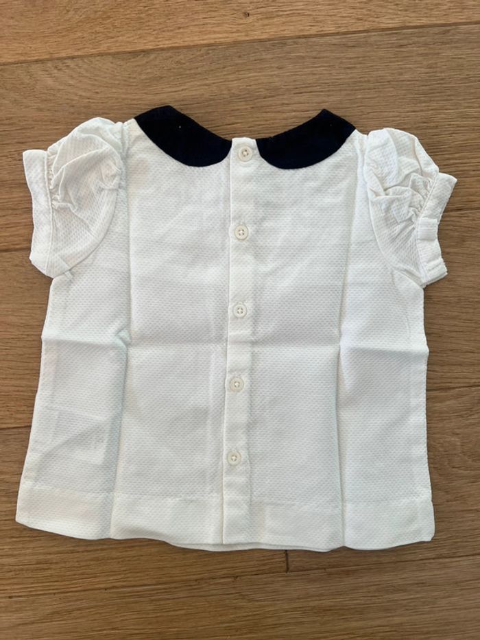 Vend lot de 2 blouses manches courtes jacadi 6 mois neuf sans étiquette - photo numéro 4