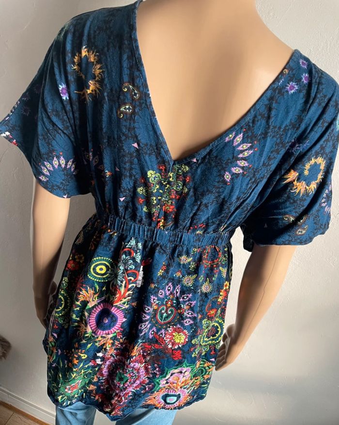 Tunique Desigual Fleurie Bleue - Taille M - photo numéro 5